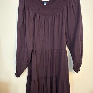 Old Navy purple long sleeve smocked dress medium tall